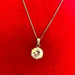 Crystal necklace sterling silver 925